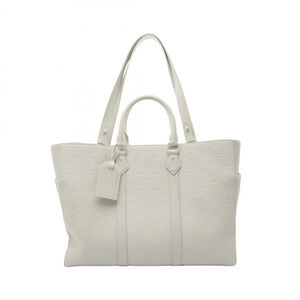 Louis Vuitton Sac Plat Tote Bag Leather Taurillon White